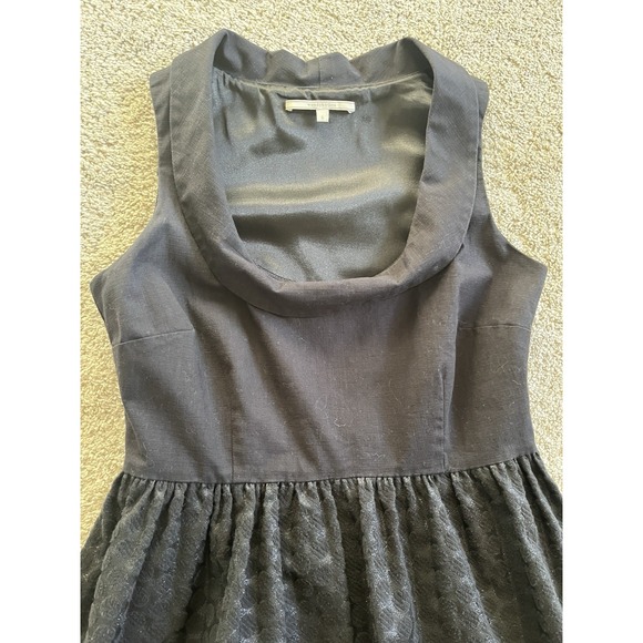 Anthropologie Black Mini Skater Party Cocktail Formal Dress Polka Dots Size 6 - Picture 6 of 9